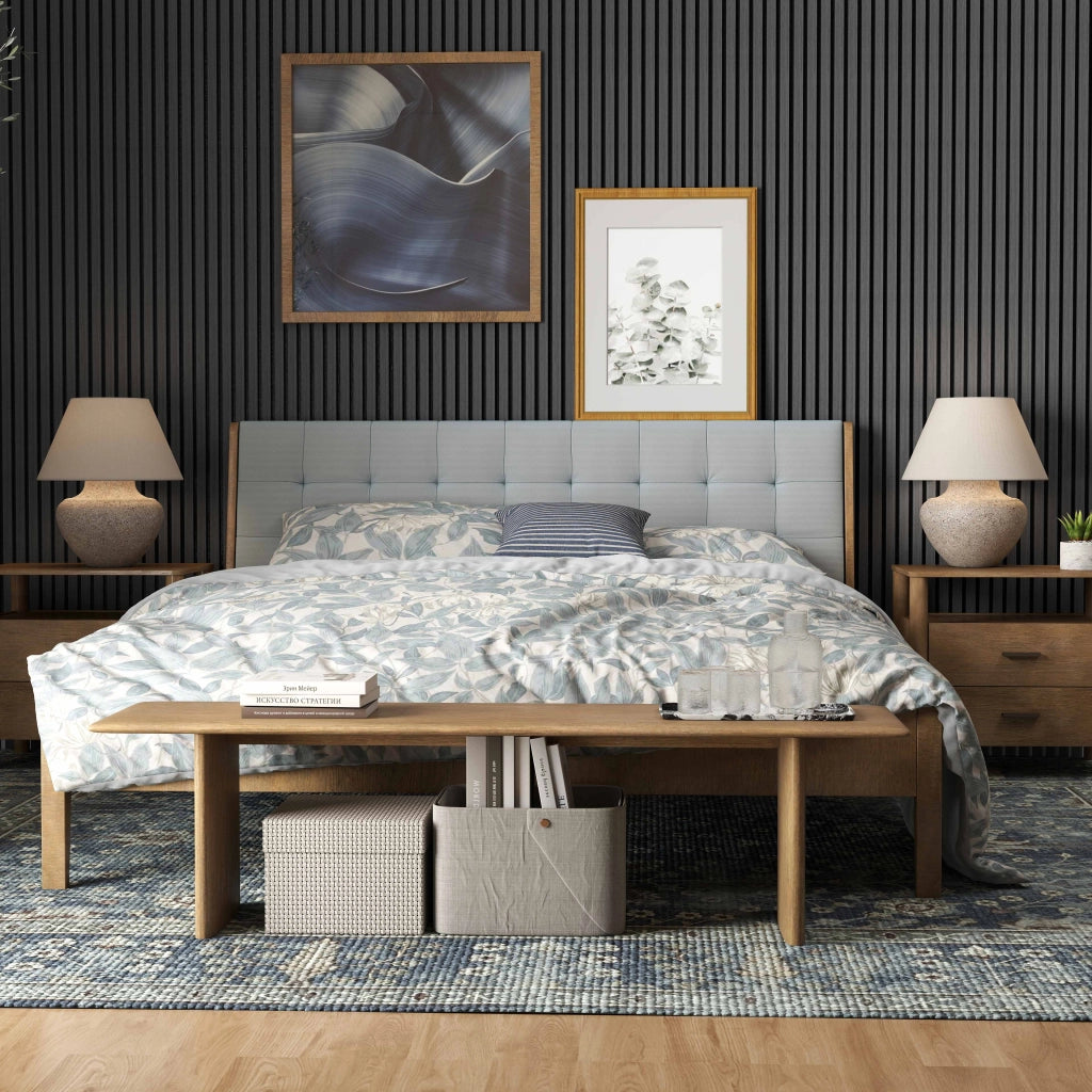 3 pezzi Pannelli decorativi fonoassorbenti L240xL60cm SP21mm in legno MDF，Colore di Rovere grigio scuro assorbimento acustico