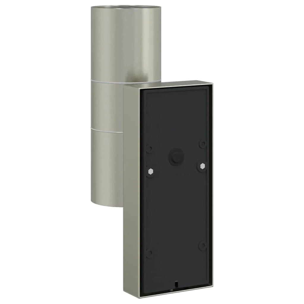 Applique da esterno cilindrica 7 x 10 x 22 cm resistente stile contemporaneo acciaio inox argento 02_0056541