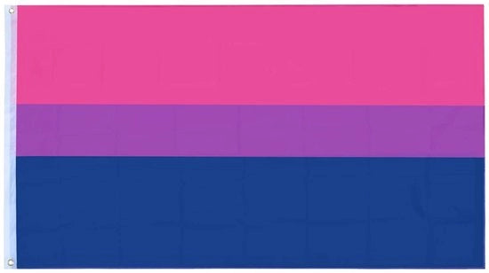 Bandiera Biseksuale Grande Dimensione - 5ft x 3ft - Esterno/Interno - Diversità LGBTQ - Accessorio Pride - Accessorio Giardino - Celebra la Forza dell'Amore