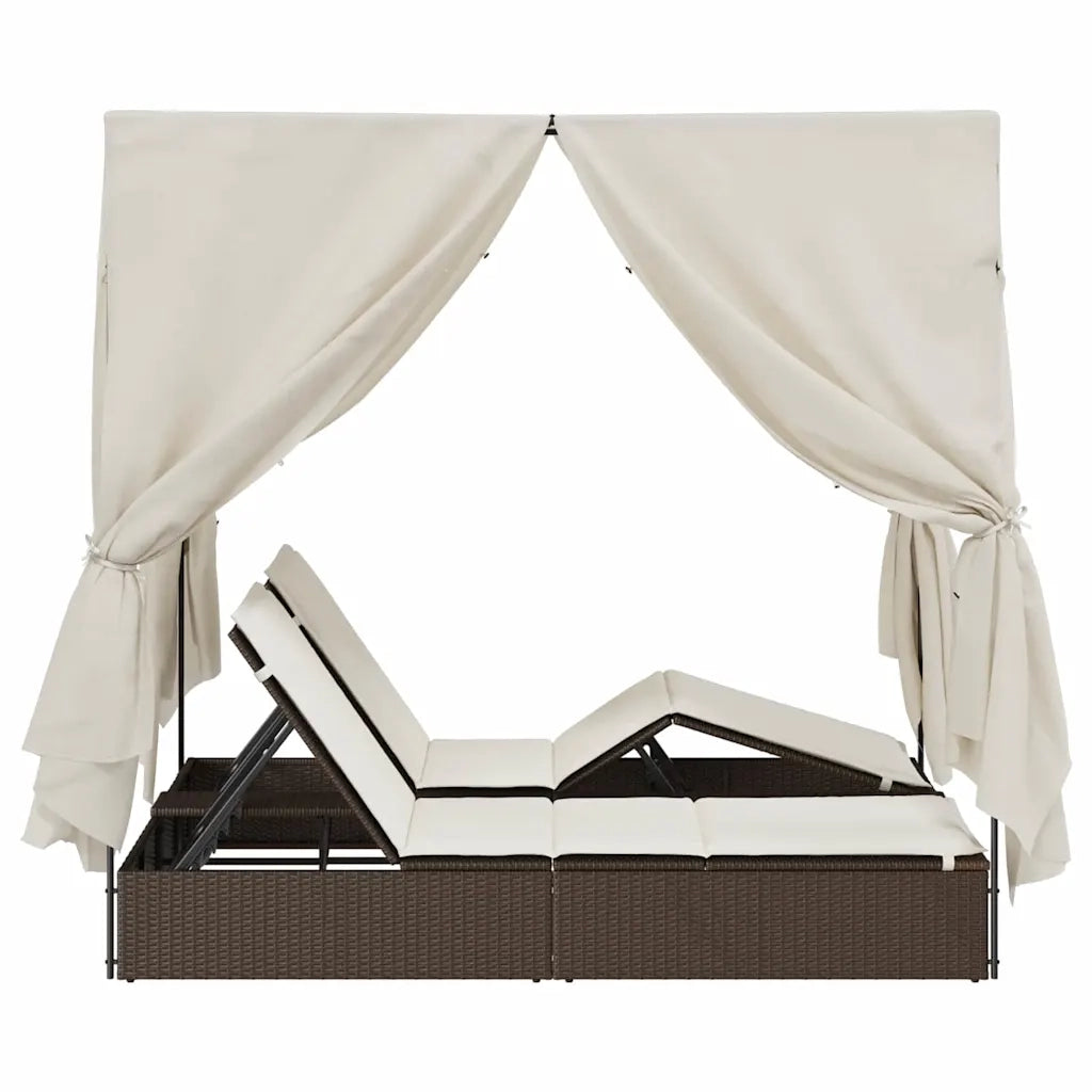 Lettino da sole doppio Bianco caldo 205 x 129 x 200 cm 3376128