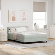Letto Box Spring  con materasso e luce LED Grigio chiaro 140x200 cm Velluto