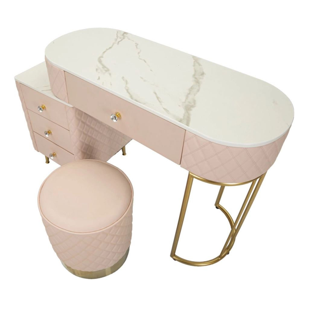 Consolle Trucco VKH22, Rosa, Legno, 120x40x75 cm