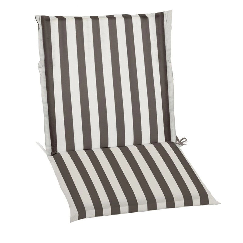 Cuscino da esterno per poltrona bassa, 92x46 cm con volant - Cuscino Da Esterno Per Poltrona Bassa, 92x46 Cm Con Volant Colore Righe&righe (righe Bianche/verdi) Colore: Bianco / Sabbia