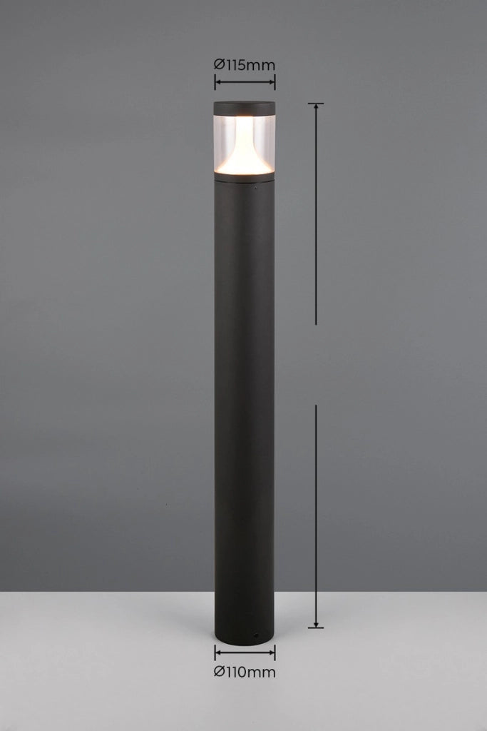 Paletto da giardino LED nero IP65 100 cm TAGUS Trio
