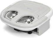 Massaggiatore Plantare Massaggiatore Piedi Elettrico, Massaggia Piedi Portatile, con Funzione Calore Bolle e Rulli Elettronici, Pieghevole Salvaspazio (Grigio)