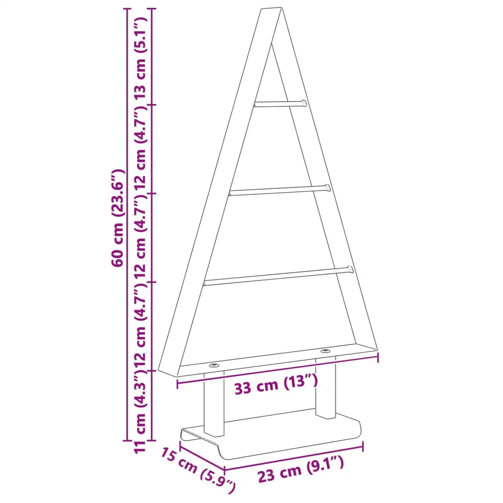 Albero di Natale in metallo con supporto Nero 60 cm Acciaio