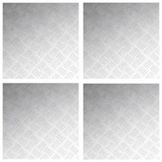 Gradini per Scale Quadrato 4 pz | Tappetini per scale autoadesivi Argento 50 x 50 cm Alluminio