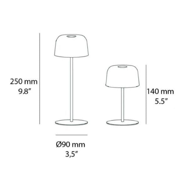 LAMPADA DA TAVOLO RICARICABILE BIANCA 2W 2700K 144LM IP44 1+1 ZAFFERANO AILATI