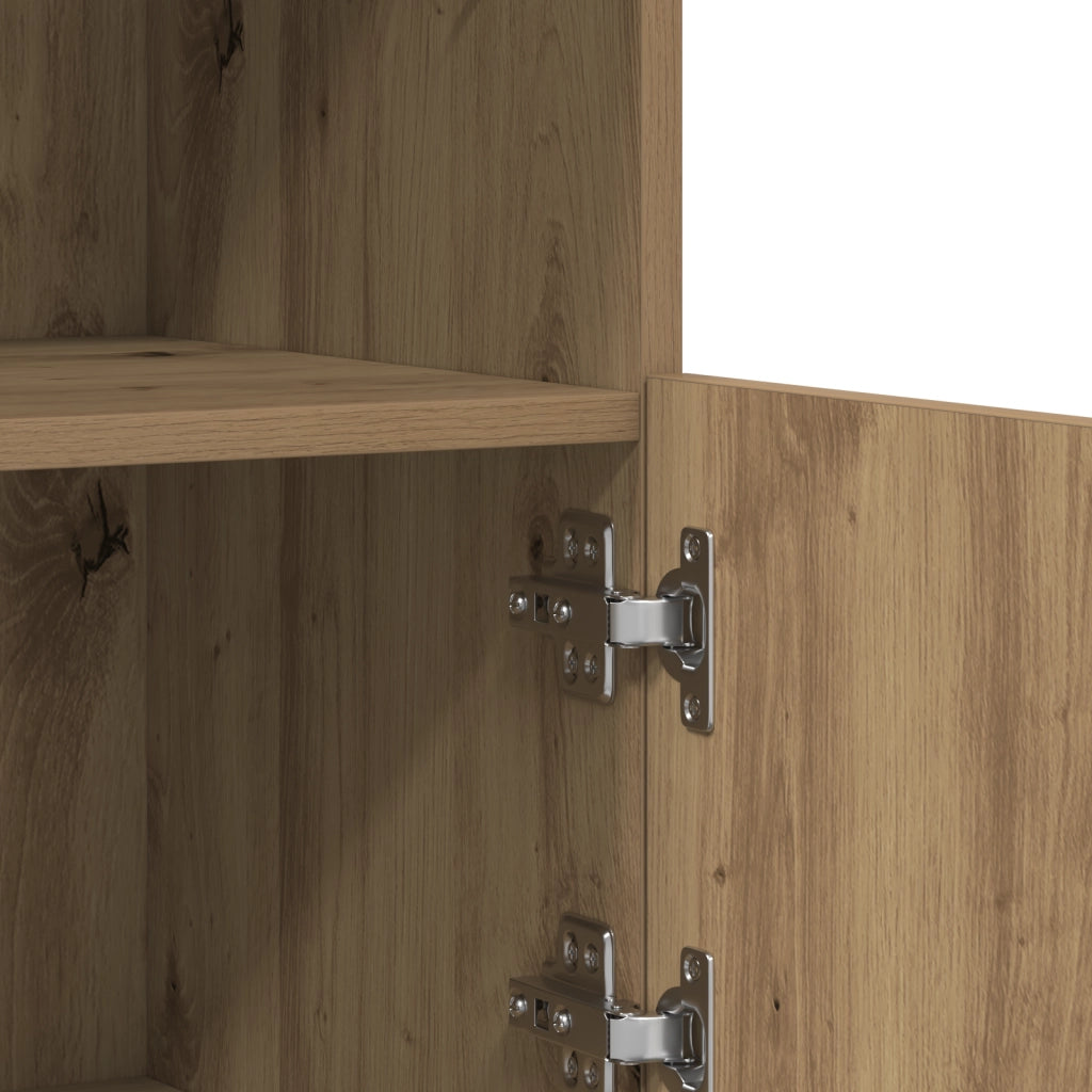 Credenza con luci LED Rovere artigianale 81x37x67 cm