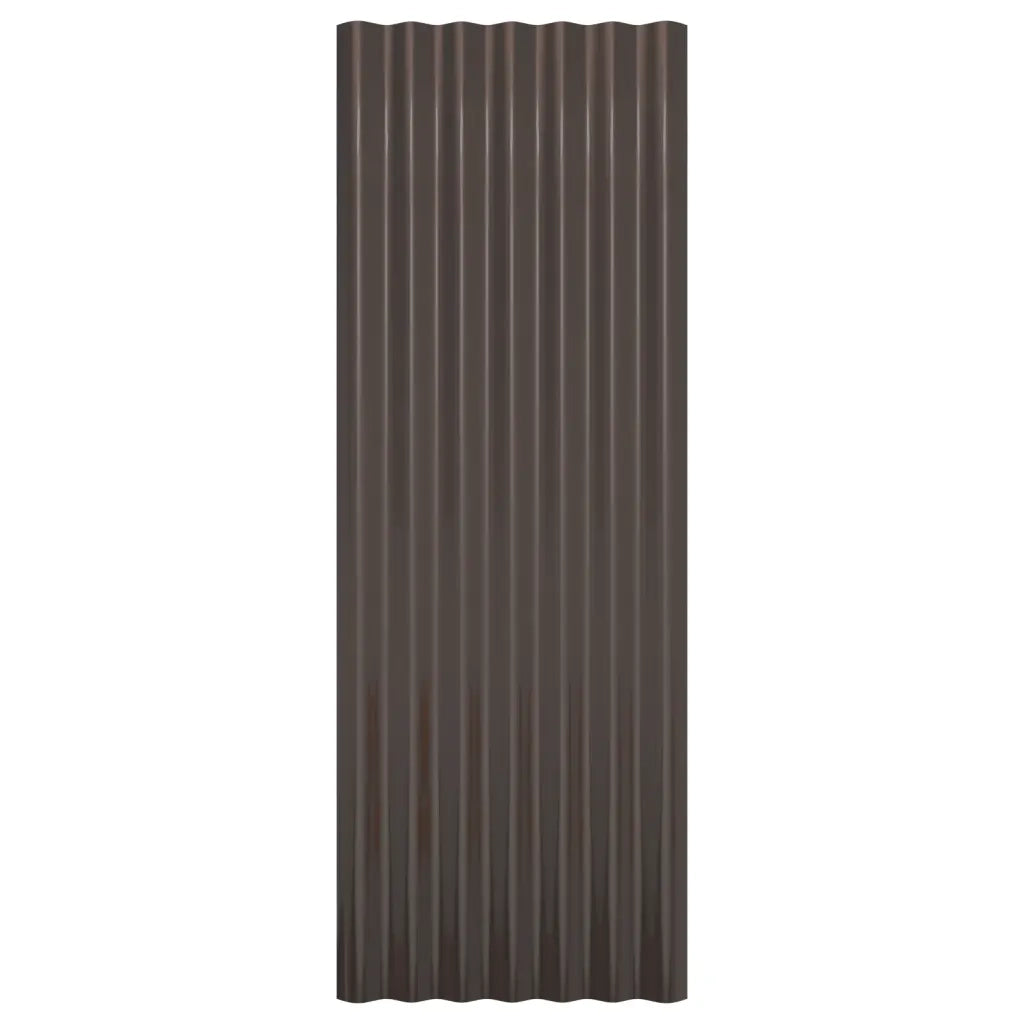 Pannelli Tetto 12pz Acciaio Verniciato Polvere Marrone 100x36cm cod mxl 70988