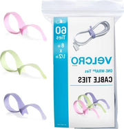 Cavi elettrici leggibili in massa con 60 pezzi in 8 colori - 8 x 1/2 " - nastro da un giro per il controllo dei cavi - perfetti per artigianato, ufficio e organizzazione domestica.