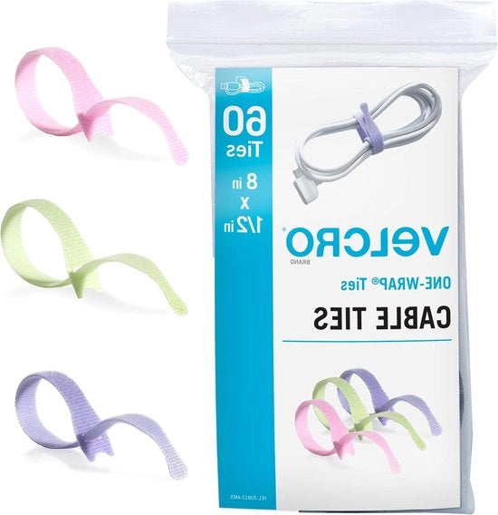 Cavi elettrici leggibili in massa con 60 pezzi in 8 colori - 8 x 1/2 " - nastro da un giro per il controllo dei cavi - perfetti per artigianato, ufficio e organizzazione domestica.