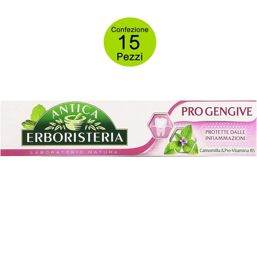 Multipack da 15 dentifrici antica erboristeria pro gengive confezioni da 75 ml ciascuna