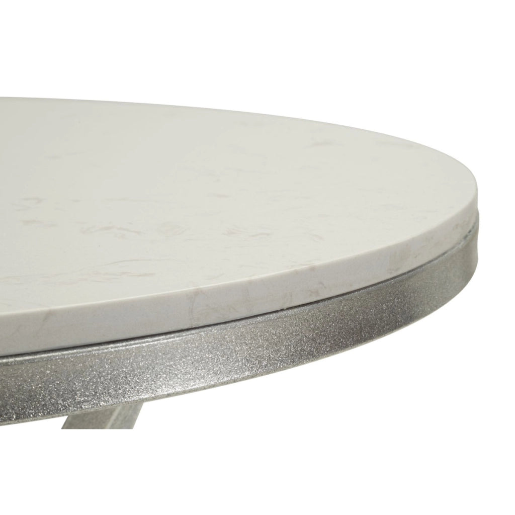 Tavolino VKH807, Argento, Metallo, 56x56x68 cm