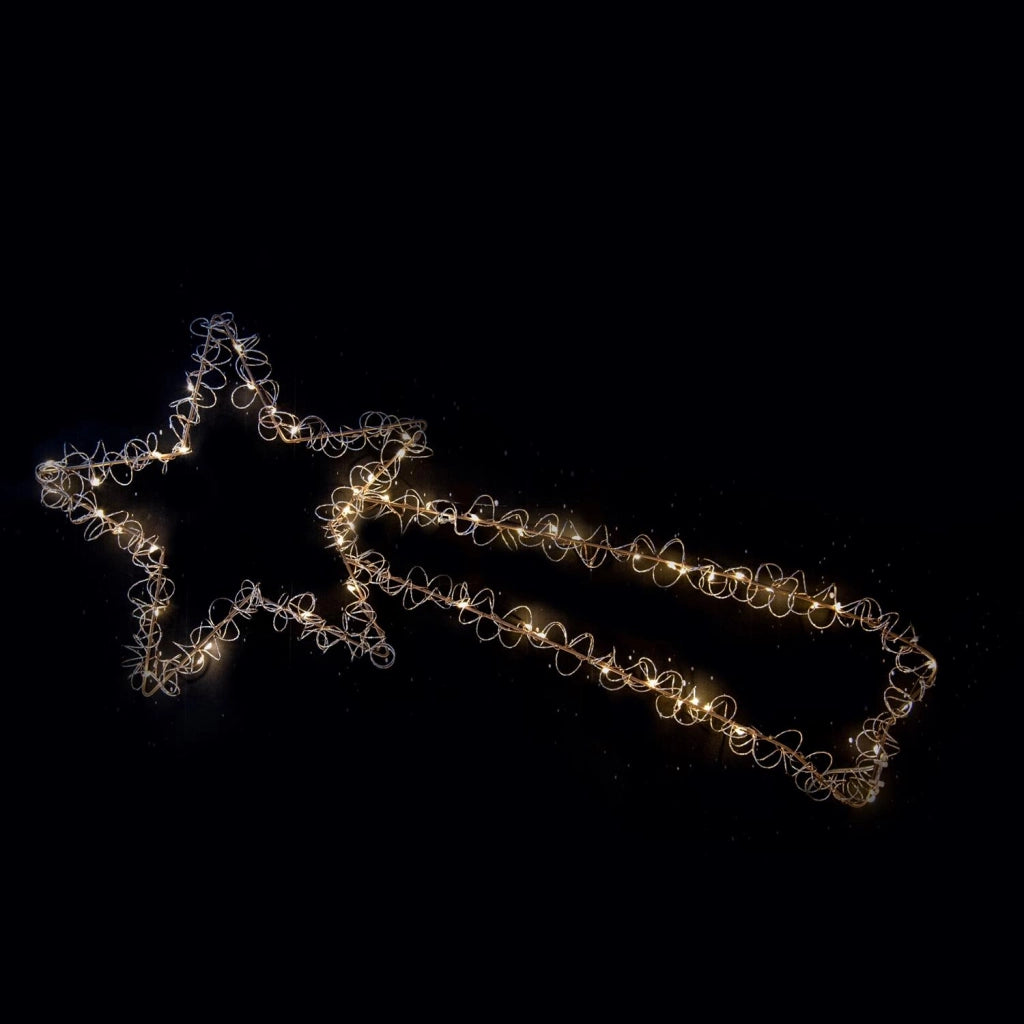 COMETA  DECORATIVA NATALIZIA CON100 MICROLED INTERMITTENTI LUCE CALDA