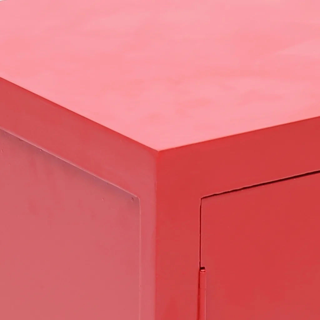 Comodino Rosso 38x28x52 cm in Legno di Paulownia  cod mxl 52143
