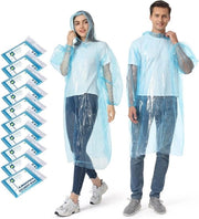 Poncho trasparente con cappuccio e maniche elastiche - protezione da pioggia impermeabile - leggero e trasparente - disponibile in 5/10/20 pezzi