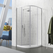 Box doccia semicircolare 90x90 cm trasparente 4 mm profili bianchi | Grenada
