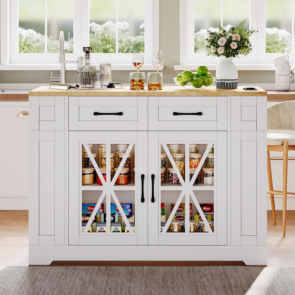 Isola cucina - Xylo - 120cm piano ribaltabile USB/AC grigio