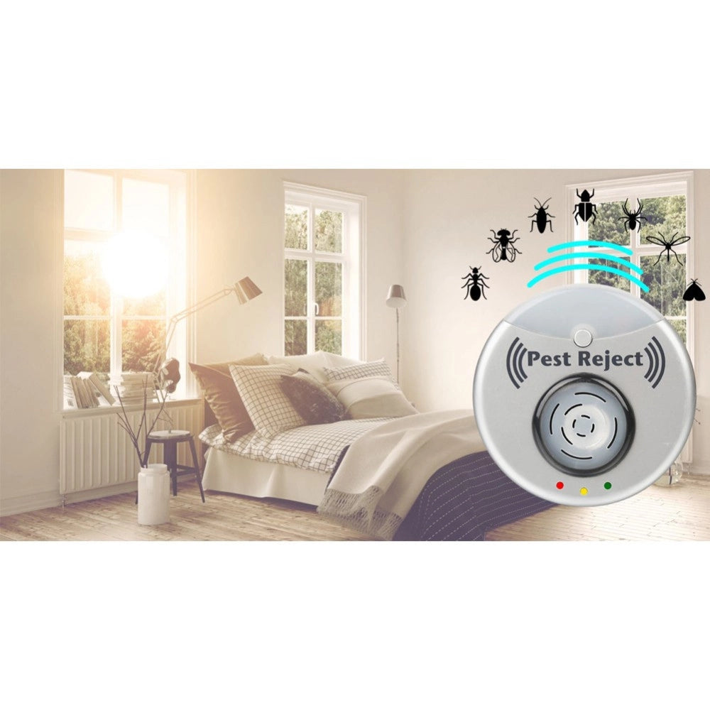 Trade Shop - Insetticida Repellente Elettrico Ad Ultrasuoni Scaccia Insetti Roditori Blatte -