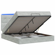Letto Ottomano con Materasso e LED Grigio Chiaro 160 x 200 cm 3458313
