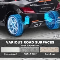 Macchina Elettrica per Bambini Licenza Mercedes SLC 300 con Telecomando, in PP e Metallo, 107x62.5x44 cm, Nero