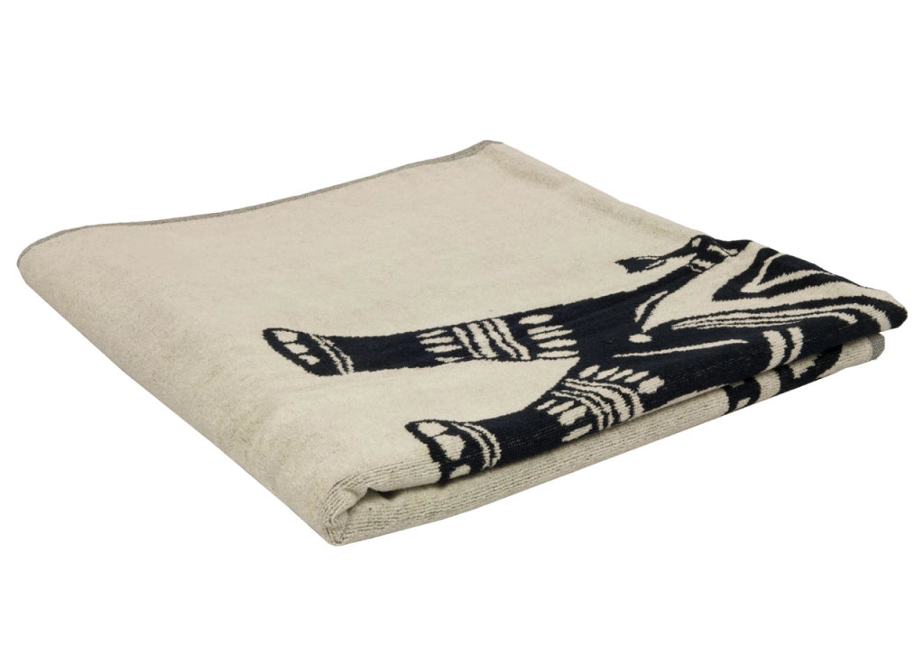 Telo Mare Jacquard Spugna Asciugamano Spiaggia Disegno Safari Elefante