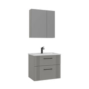 Set mobile lavabo con specchio (2 pezzi) "Bari 65 v2" - 65 x 45 x 55 cm - Cashmere opaco