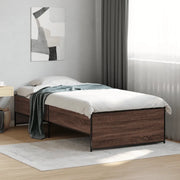 Giroletto-Struttura Letto Rovere Marrone 75x190 cm Legno Multistrato e Metallo 923887
