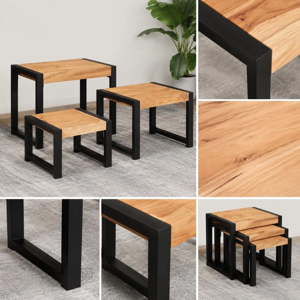 Nesting Tables, 3 Pieces, Solid Wood