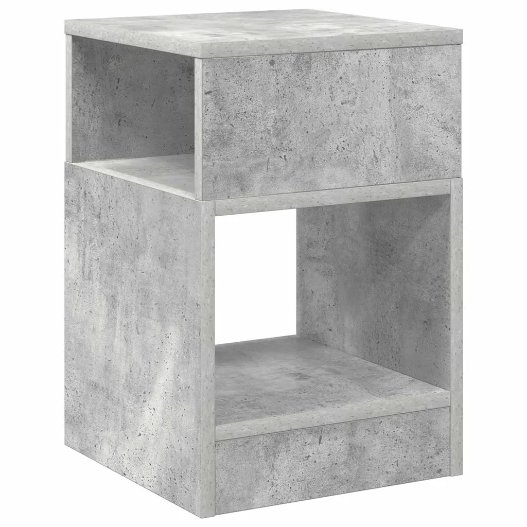 Tavolino Grigio cemento 30,5 x 30 x 45 cm Legno multistrato