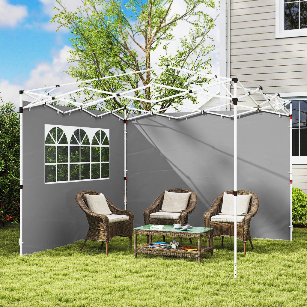 Pannelli laterali per tendone 3x3m con finestra ¨C zephmum ¨C tessuto Oxford grigio chiaro