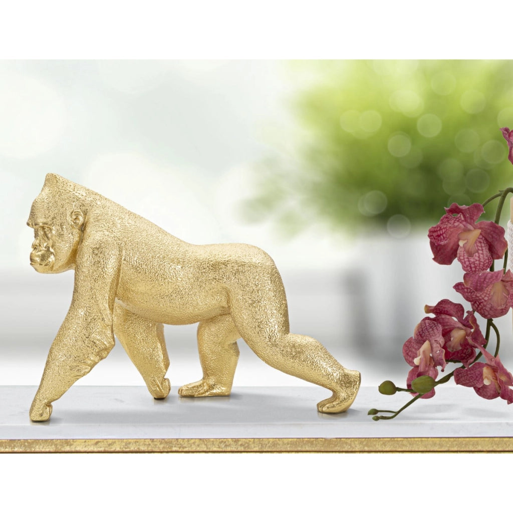 Scultura Gorilla 4, Oro, Poliresina, 29,7x11,5x21,8 cm
