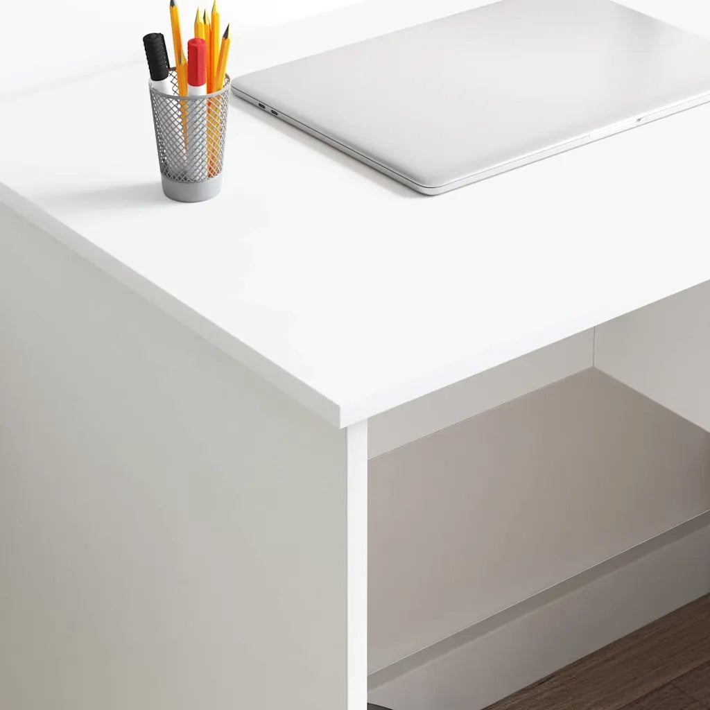 Scrivania | Tavolo da Ufficio con cassetto Bianco 90 x 49 x 75 cm Legno multistrato