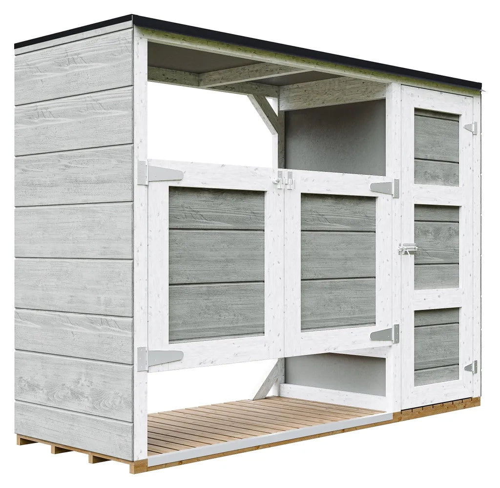 Ricovero per bidoni da giardino 2x240L TIMBELA M981A-TUNDRA GREY