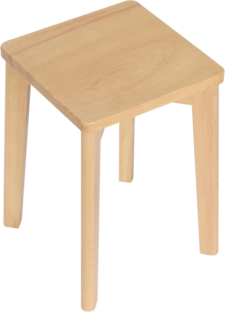 Sedie da Pranzo, Sedie in Legno Massiccio, Sgabelli Rettangolare, Sedie da Cucina, Legno Naturale, Portata Massima 120kg, 31x31x44,5cm, BH344ei-2