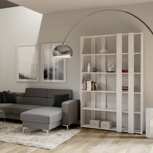 Libreria Moderna 5 Ripiani 120x36x204 cm in nobilitato Bianco