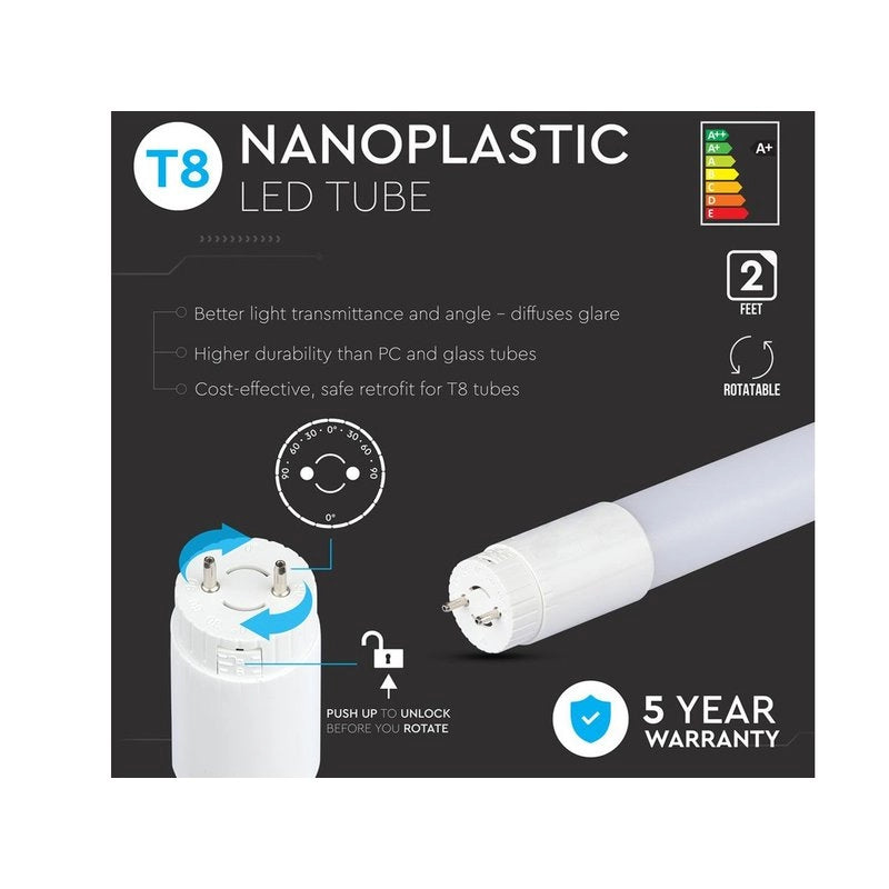 Tubo Led T8 G13 60cm 10W Neutro 4000K Chip Samsung Garanzia 5 Anni Alimentazione da Un Lato SKU-21651