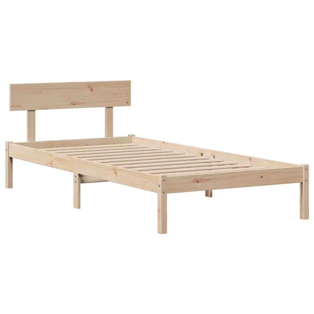 Letto Libreria senza Materasso 90x200 cm Legno Massello Pino 3321828