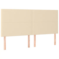 Testiera 4 pz Crema 100x5x78/88 cm in Tessuto