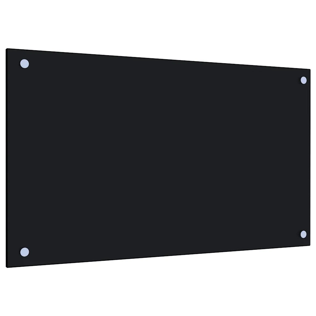 Paraschizzi per Cucina 2 pz-Set di 2 Protezione parete cucina Neri 70x40 cm in Vetro Temperato