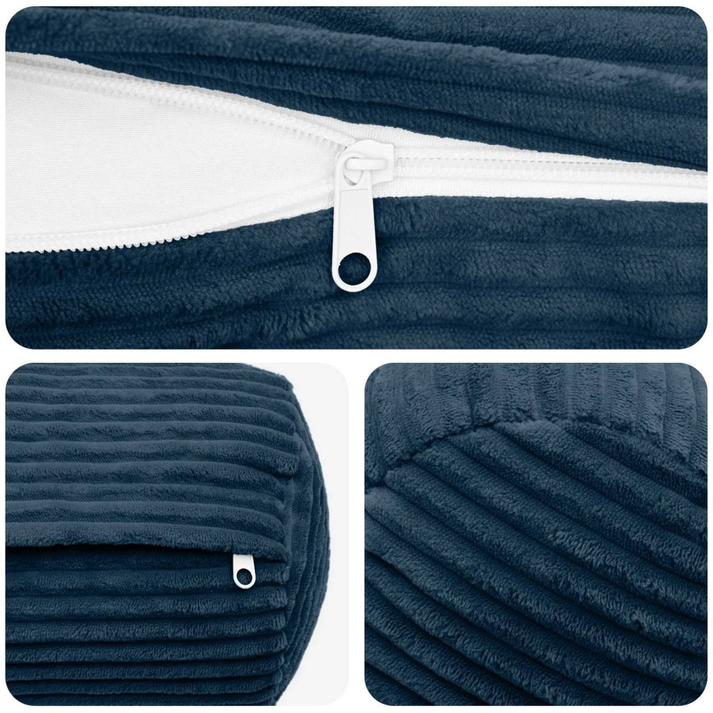 Federa 6 pcs HEERLEN Blu navy Ø 15 x 40 cm corduroy 923258