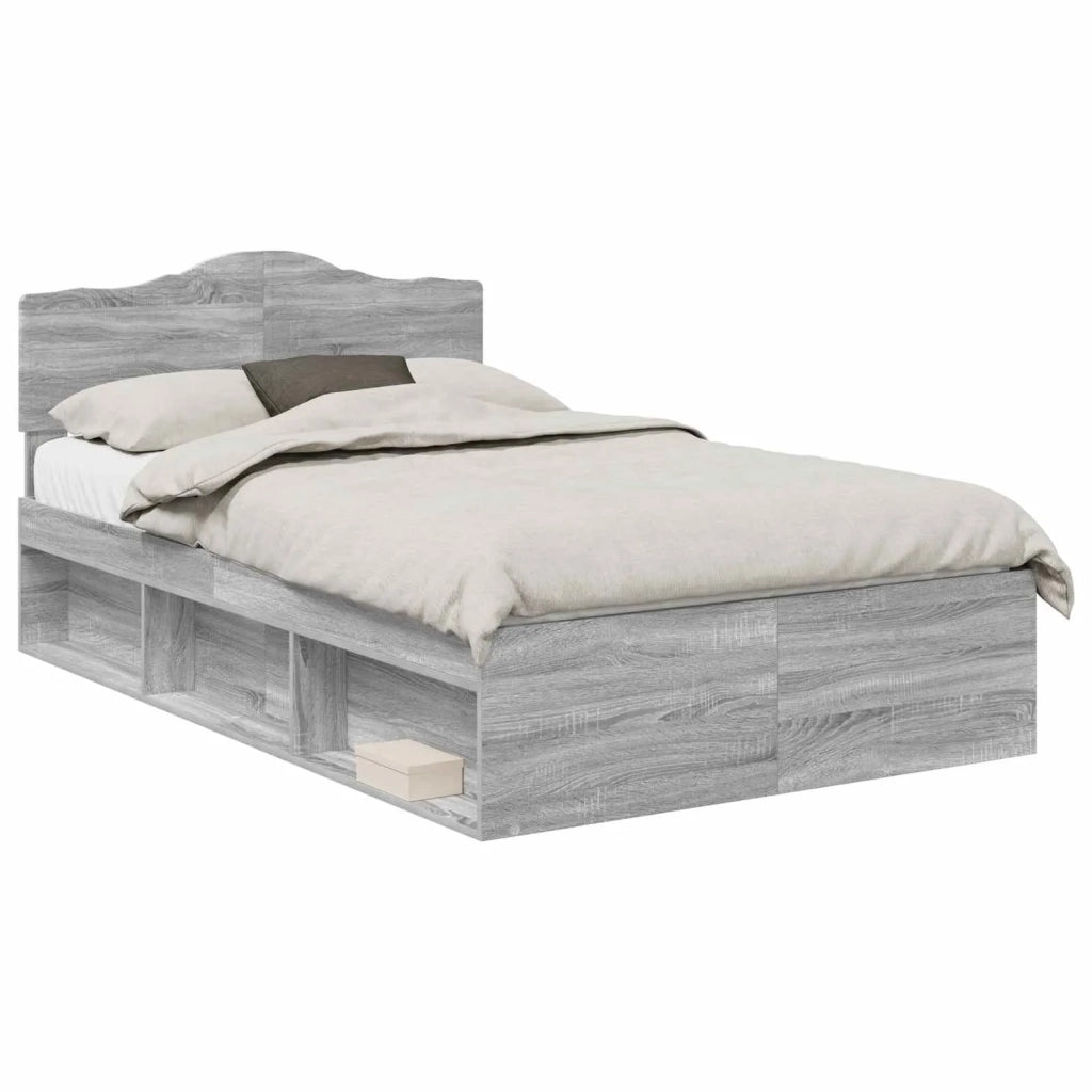 Struttura del letto Grigio Sonoma 135 x 190 cm Pino massello 3412912