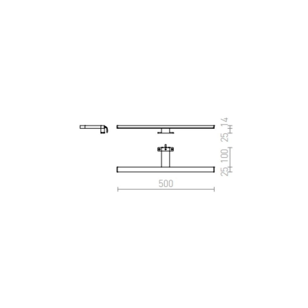 Lampada bagno BALEA 500 per armadio  cromo 230V LED 7W 120° IP44  3000K