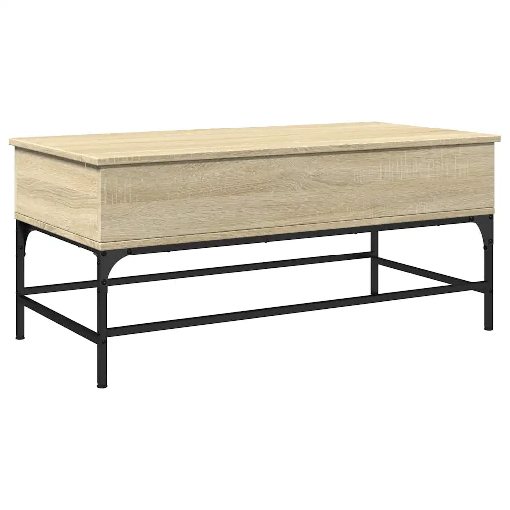 Tavolino Rovere Sonoma 100x50x45 cm Legno Multistrato e Metallocod mxl 113465