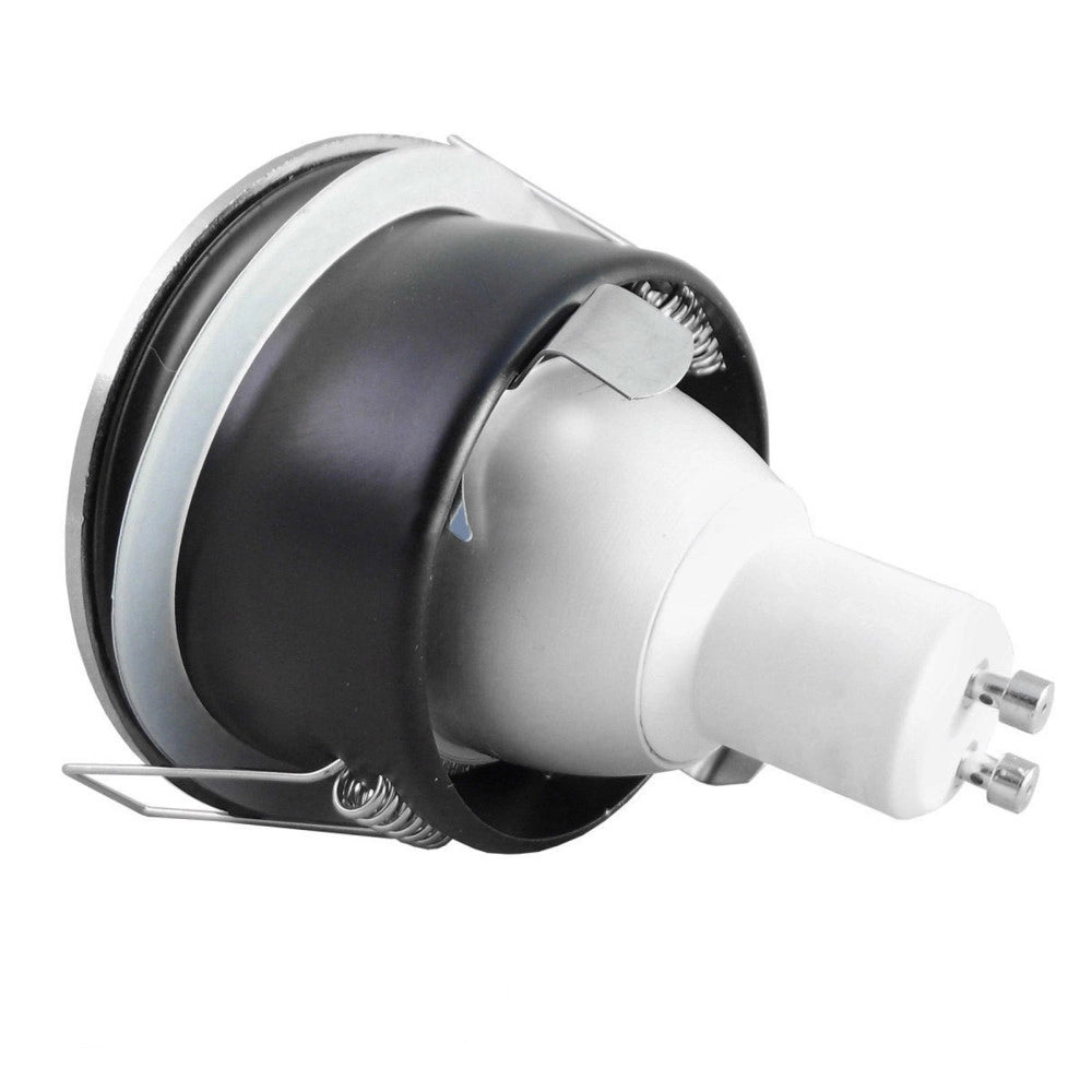 Trade Shop - Supporto Porta Faretto Da Incasso Lampadine Led Mr16 Par16 Rotondo Acciaio 75mm -