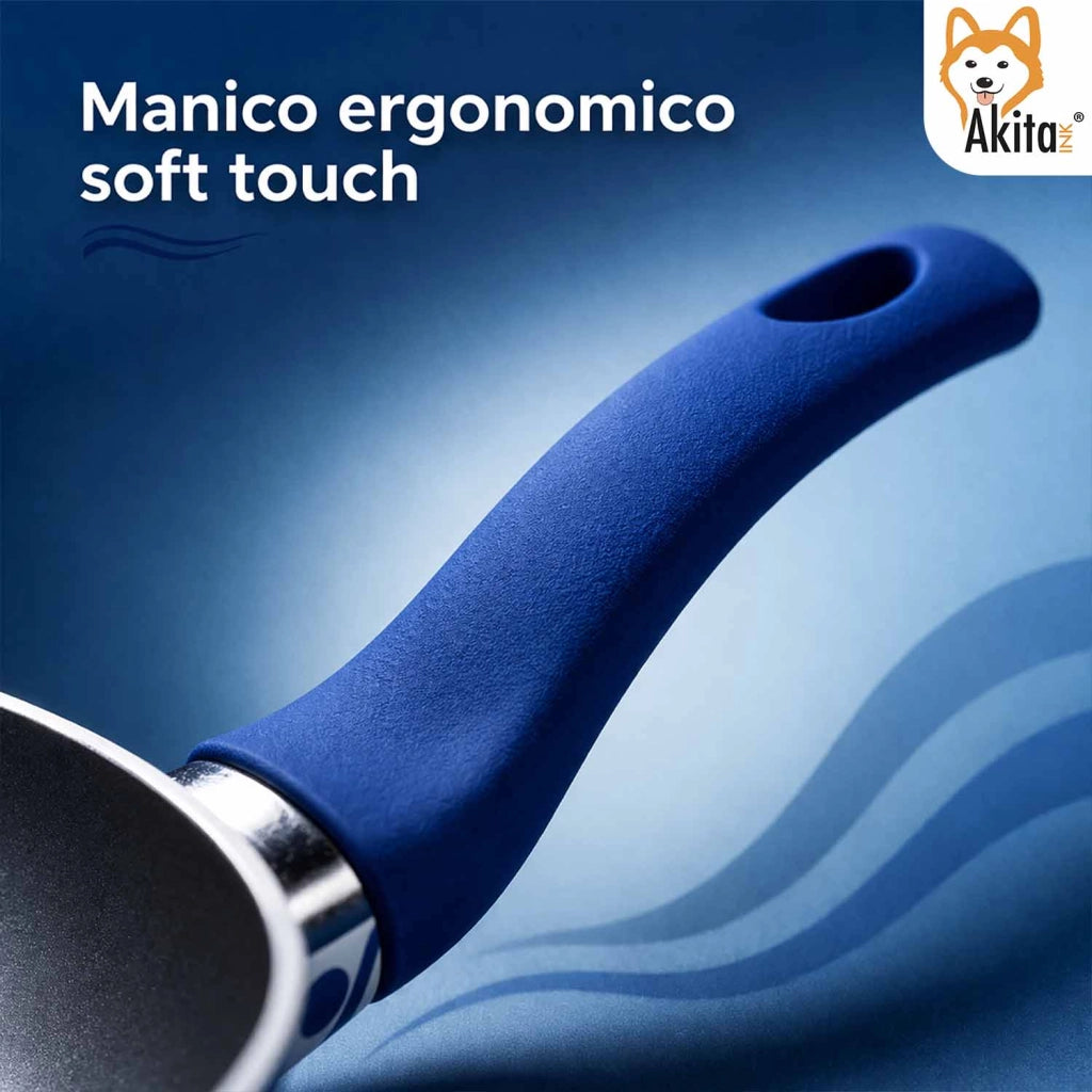 Akitaink Bis Padelle 24 28 cm Blu Decorate Linea Onde