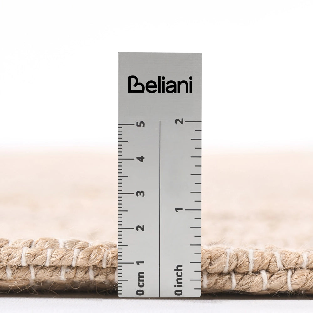 Tappeto beige chiaro in juta 160 x 230 cm Rettangolare Tessuto Stile rustico Soggiorno Camera da letto