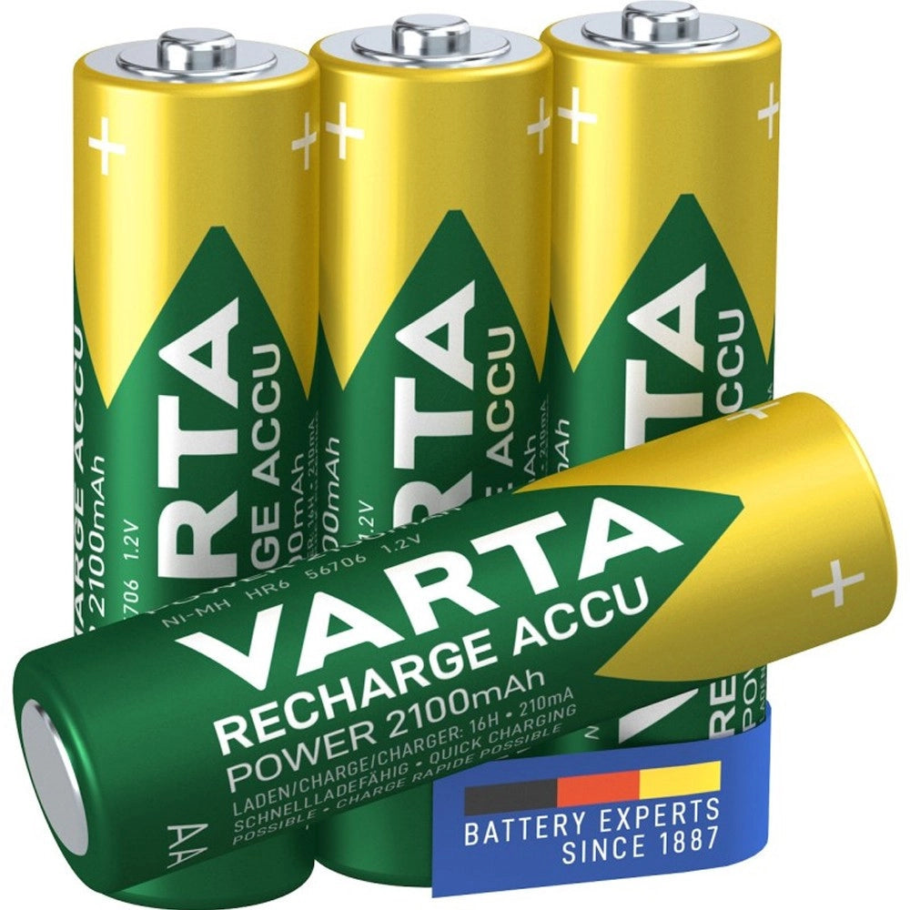 Trade Shop - 4 Pile Varta Stilo Batterie Aa Alkaline Ricaricabili 2100mah Nimh Hr6 1.2v Accu -