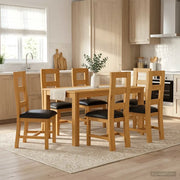 Set da pranzo 7 pz Nero Legno di Quercia Massello 3430379